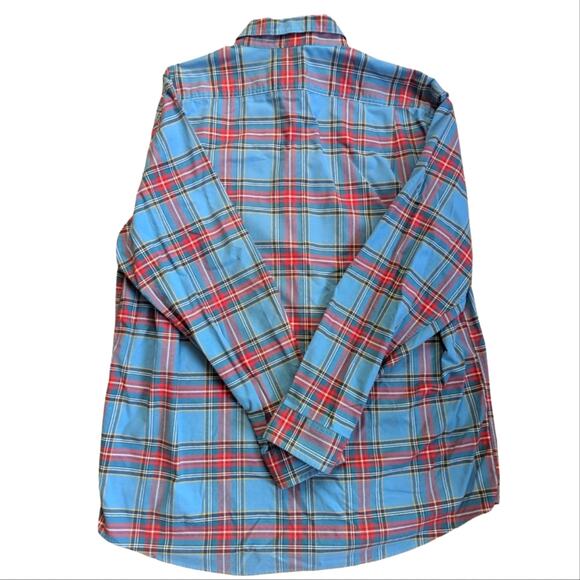 L.L. Bean Mens Traditional Fit Long Sleeve Blue Plaid Button Down Casual Shirt - Picture 2 of 4